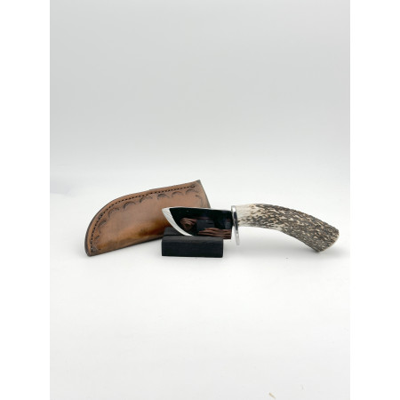 Couteau droit manche en bois de Cerf