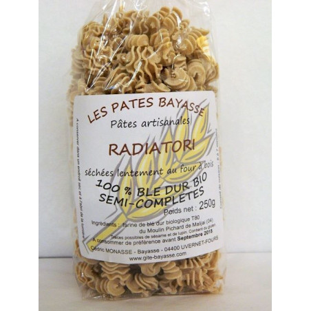 Pâtes ""Radiatori"" 100% blé Dur Bio Semi-complète 250gr