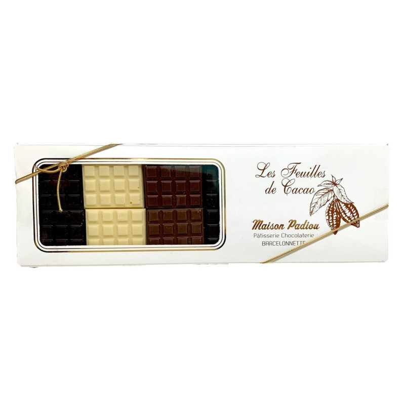 60 Mini tablettes assorties Chocolats noir, lait et blanc