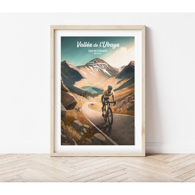 Affiche Cycliste Col de la Bonette